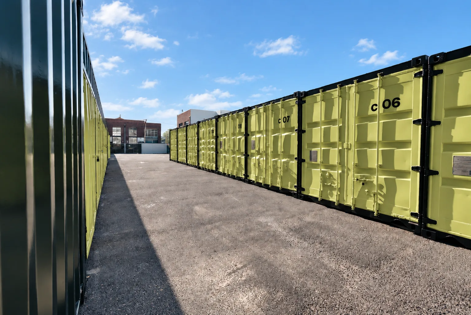 Rows of numbered storage containers at Cape Storit Parow Industrial