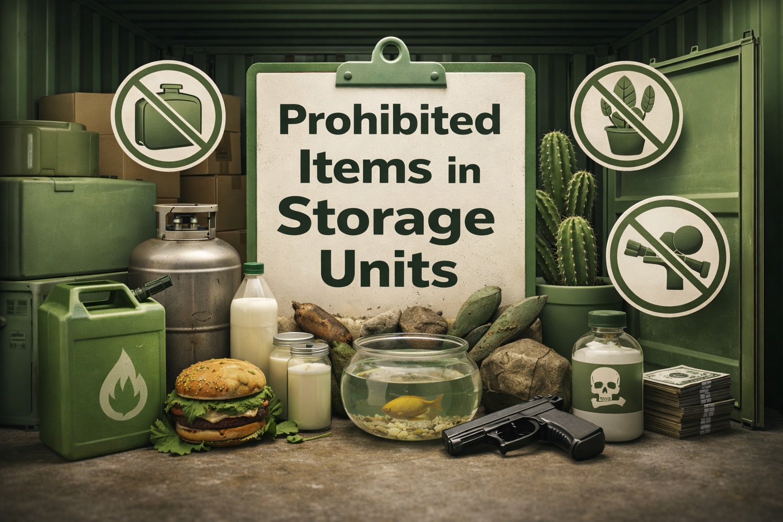 Prohibited items in self storage units Australia - what you cannot store