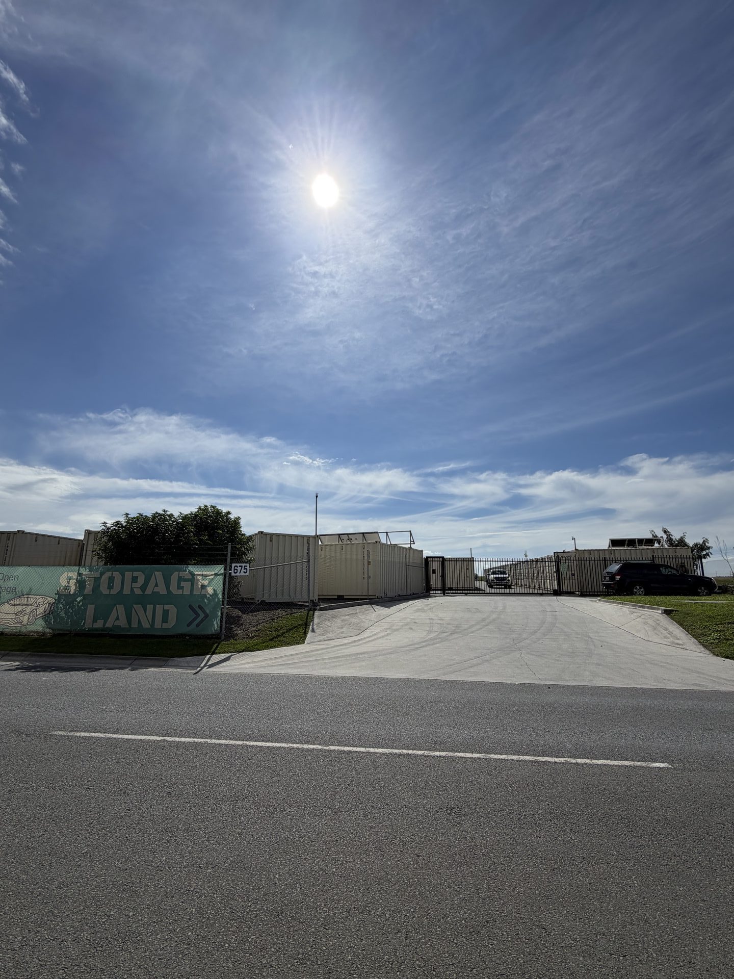 Container hire vs container storage Brisbane - secure entrance at Storage Land Archerfield