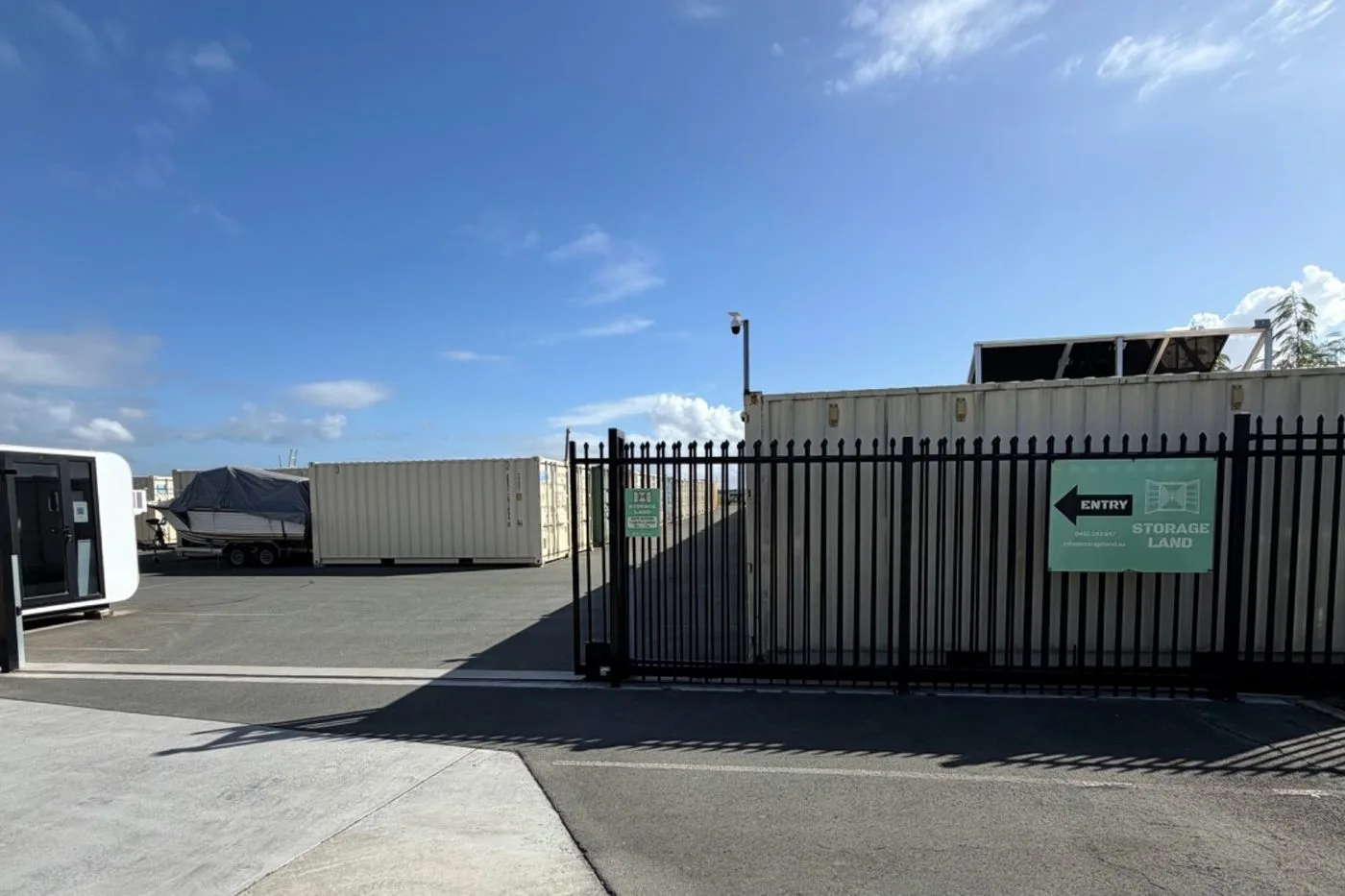 Secure fenced and gated container yard at Storage Land Archerfield