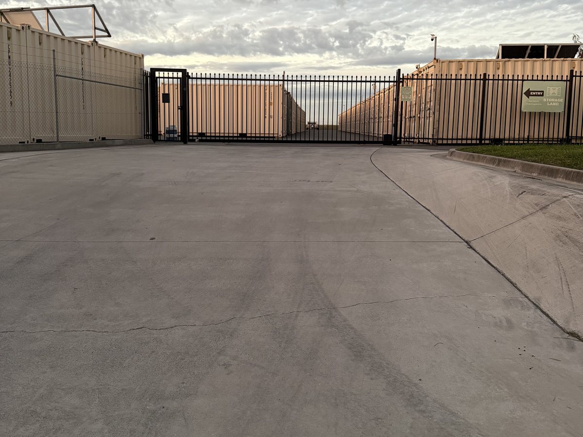 Gated entrance at Storage Land Archerfield - self storage insurance