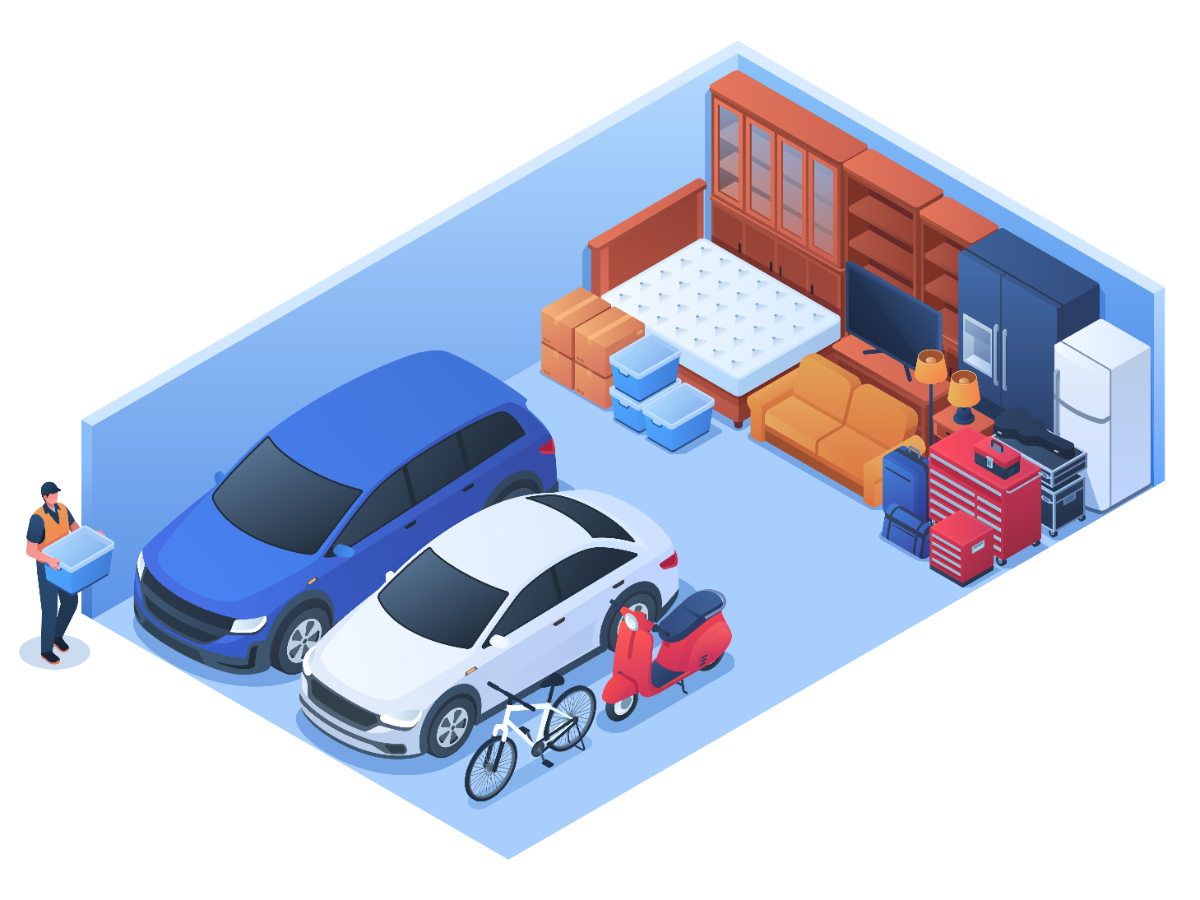 Commercial Sized 20x40 storage unit illustration