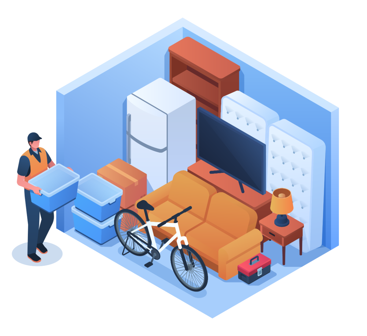 Small 8x10 storage unit illustration