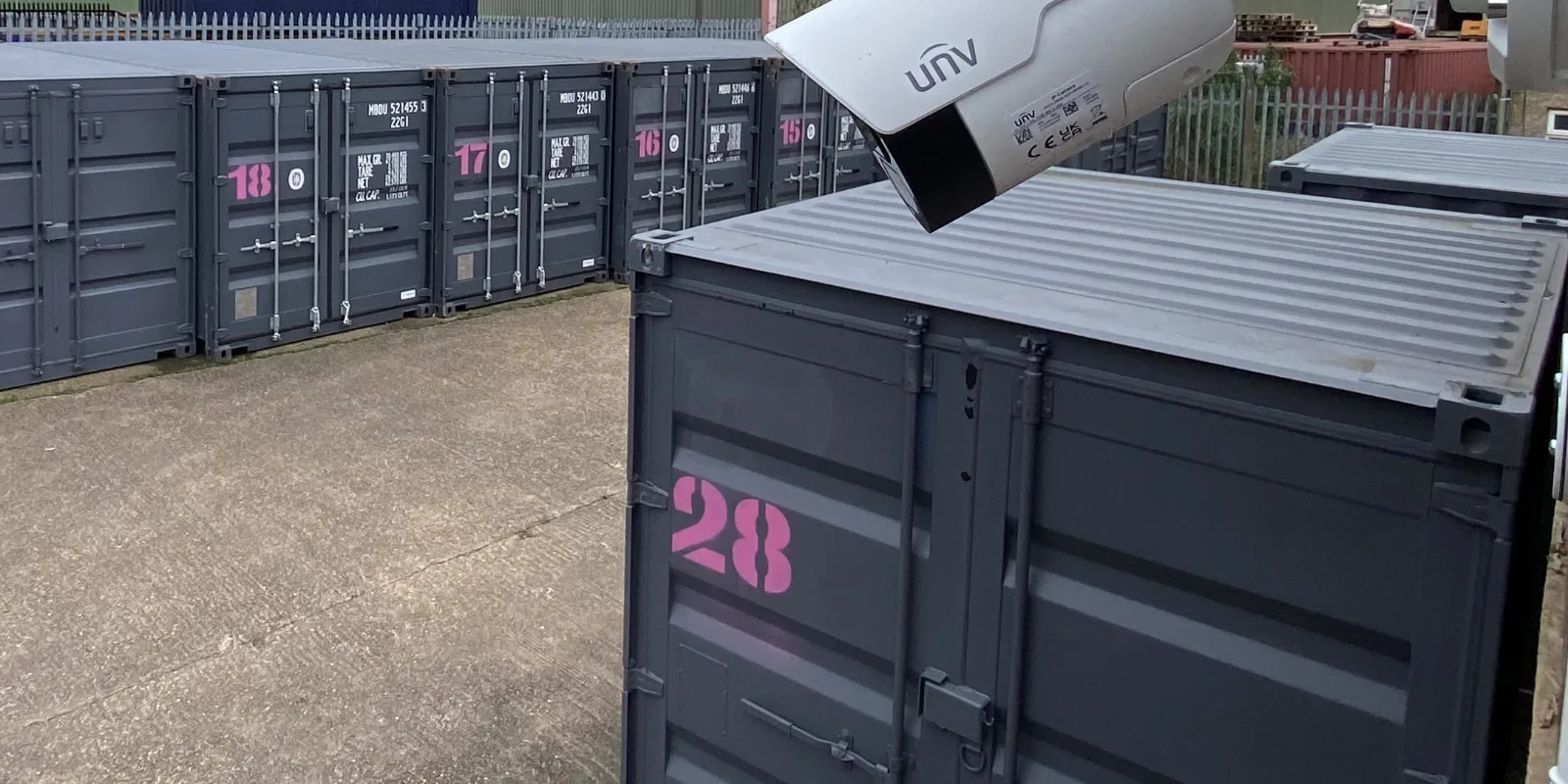 Shipping container storage yard