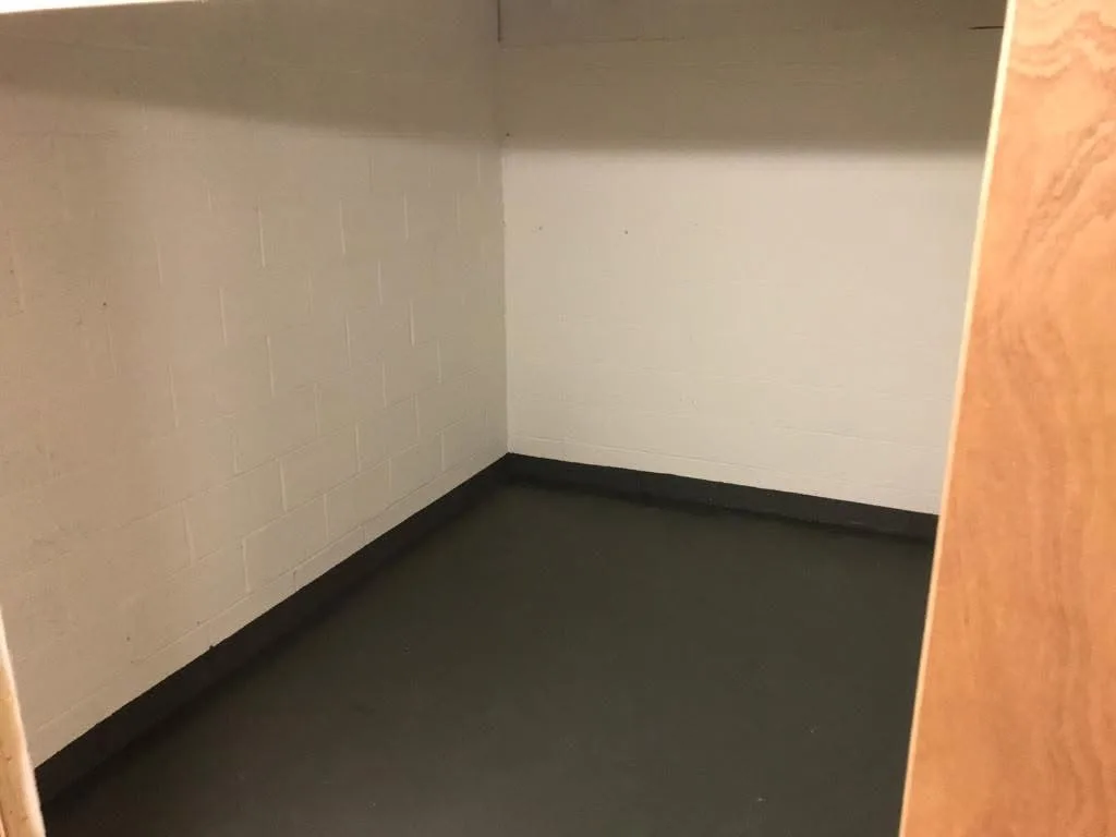 Inside an empty storage unit