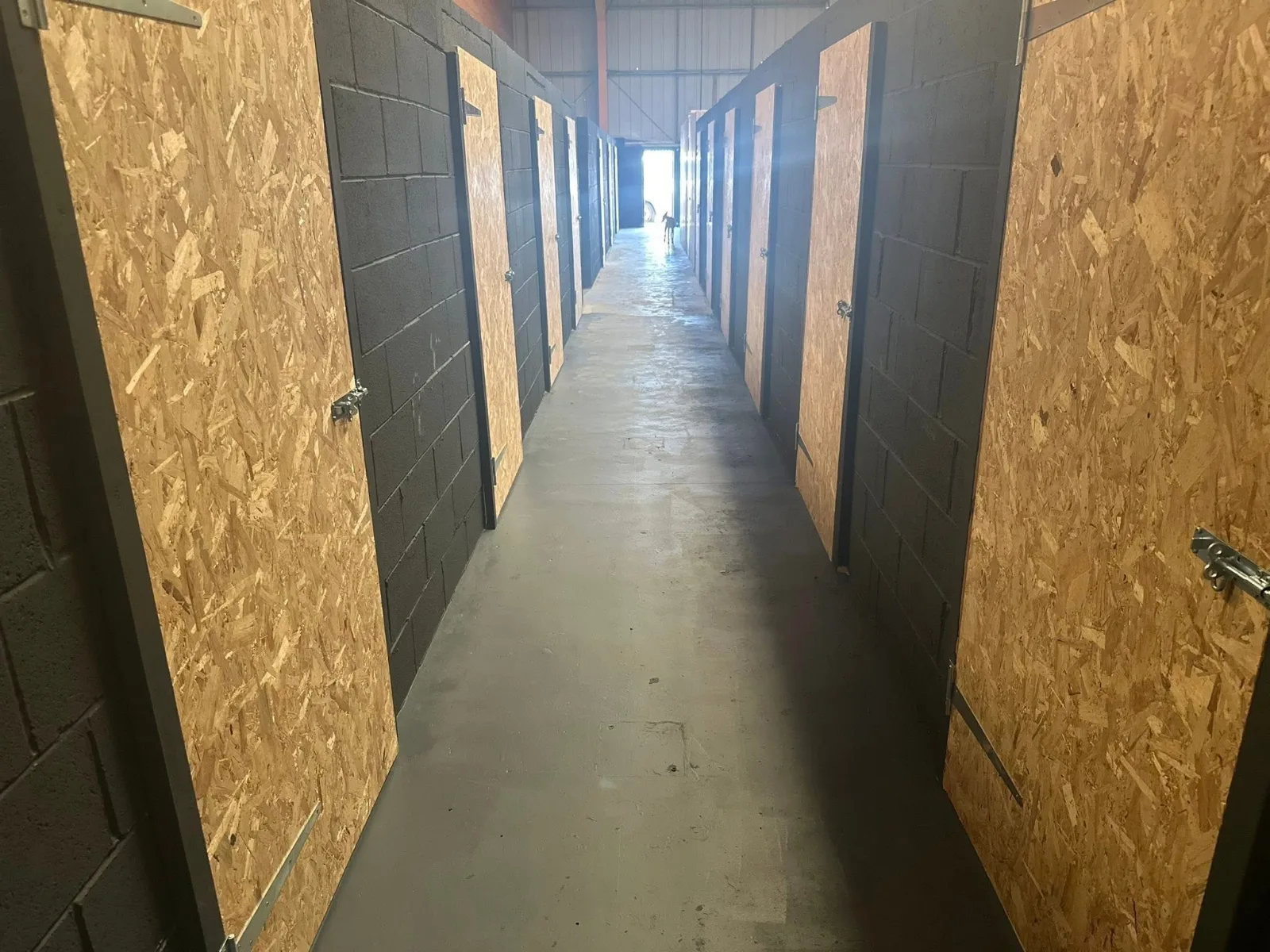 Wooden storage containers in a secure warehouse